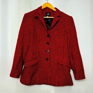 Limited America Blazer Wool Blend Red Black Jacket‎ Holidays Xmas Women’s M 8